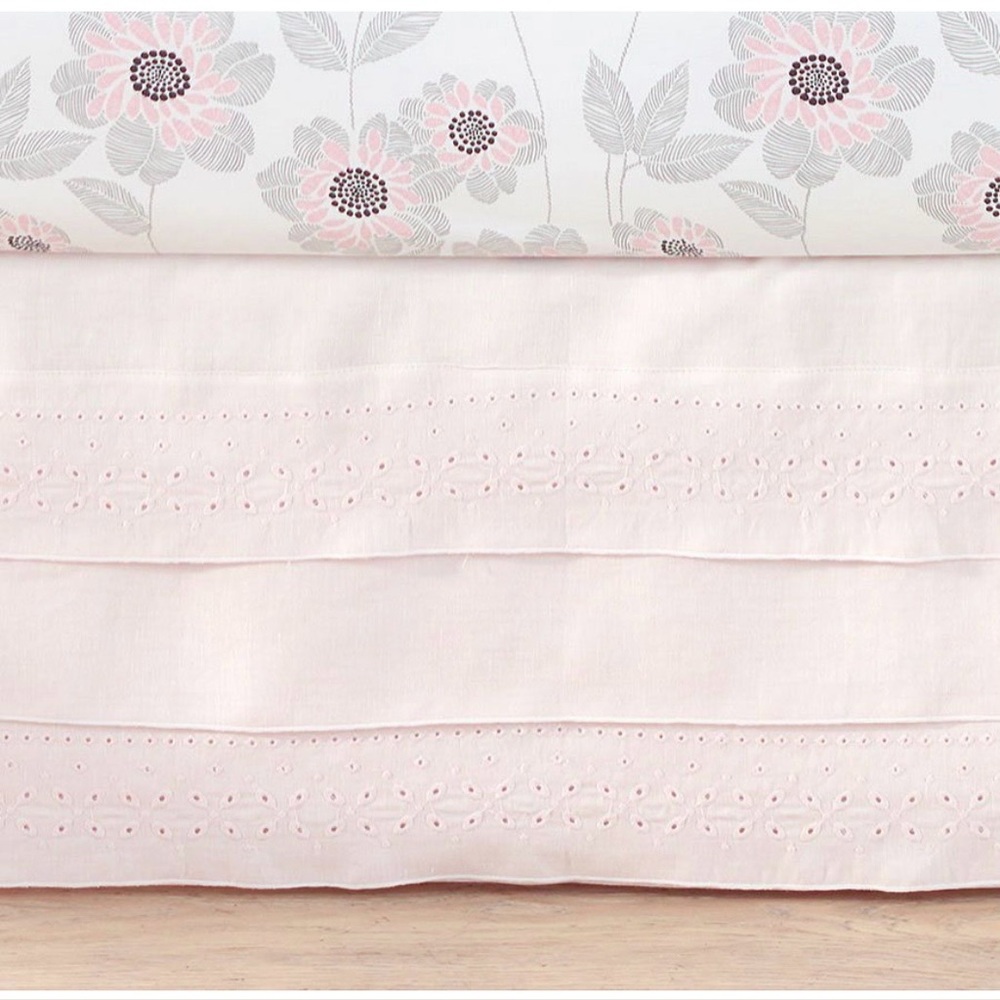 Pottery Barn Baby Pink Eyelet Crib Skirt